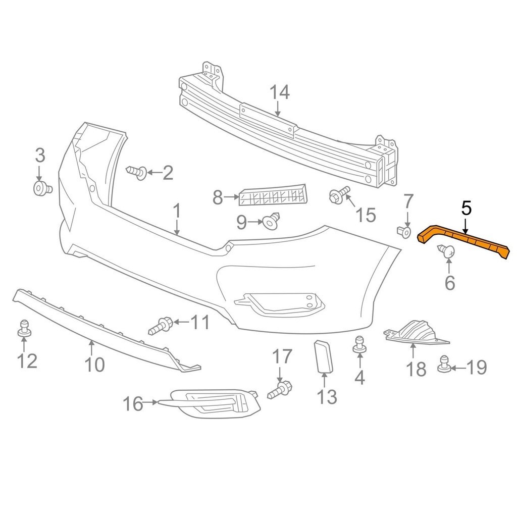 Honda Civic Fc5 Ve Fc5 RS Sol Arka Tampon Braketi