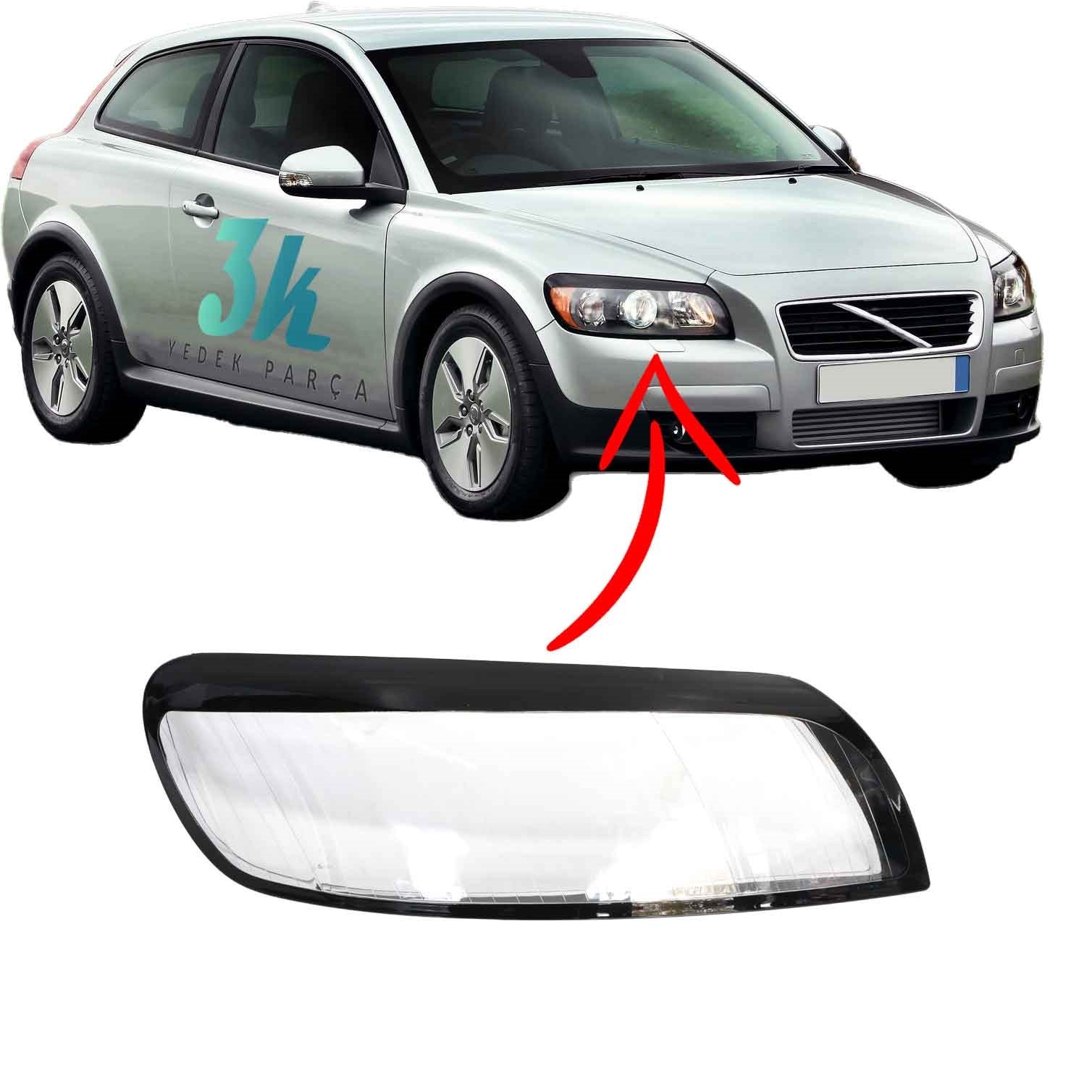 Volvo C30 Far Camı Sağ Xenon / Halojen 2007 2008 2009 2010