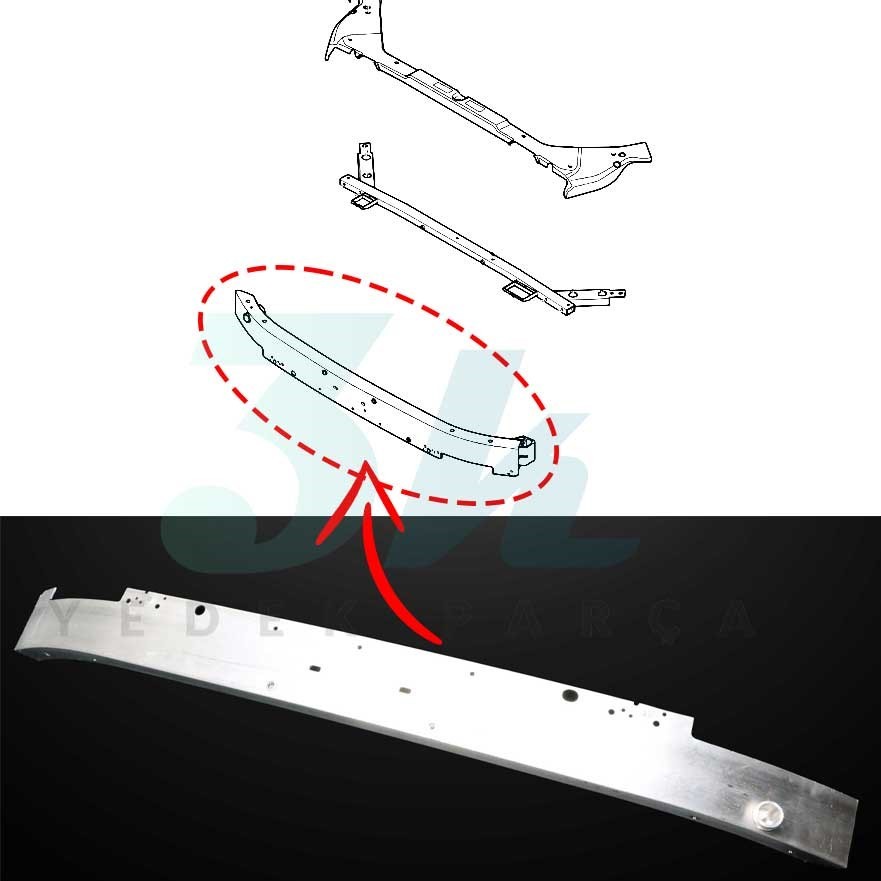 Volvo S60 V60 Ön Tampon Demiri Alüminyum 31463938 32348957 2019-