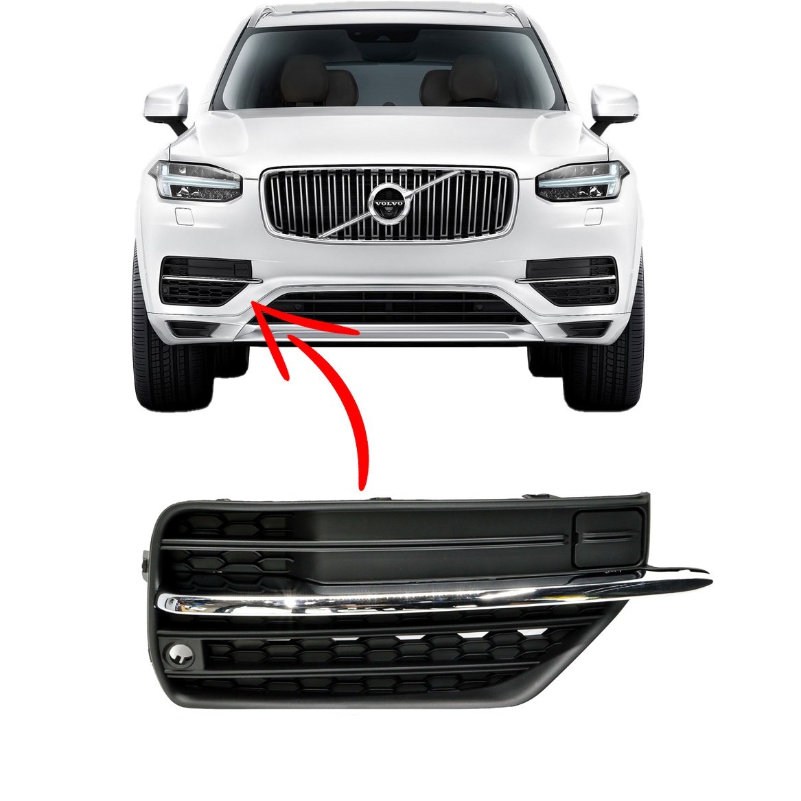 Volvo Xc90 Ön Tampon Sis Kapağı Kromlu Sağ 2015 2016 2017 2018