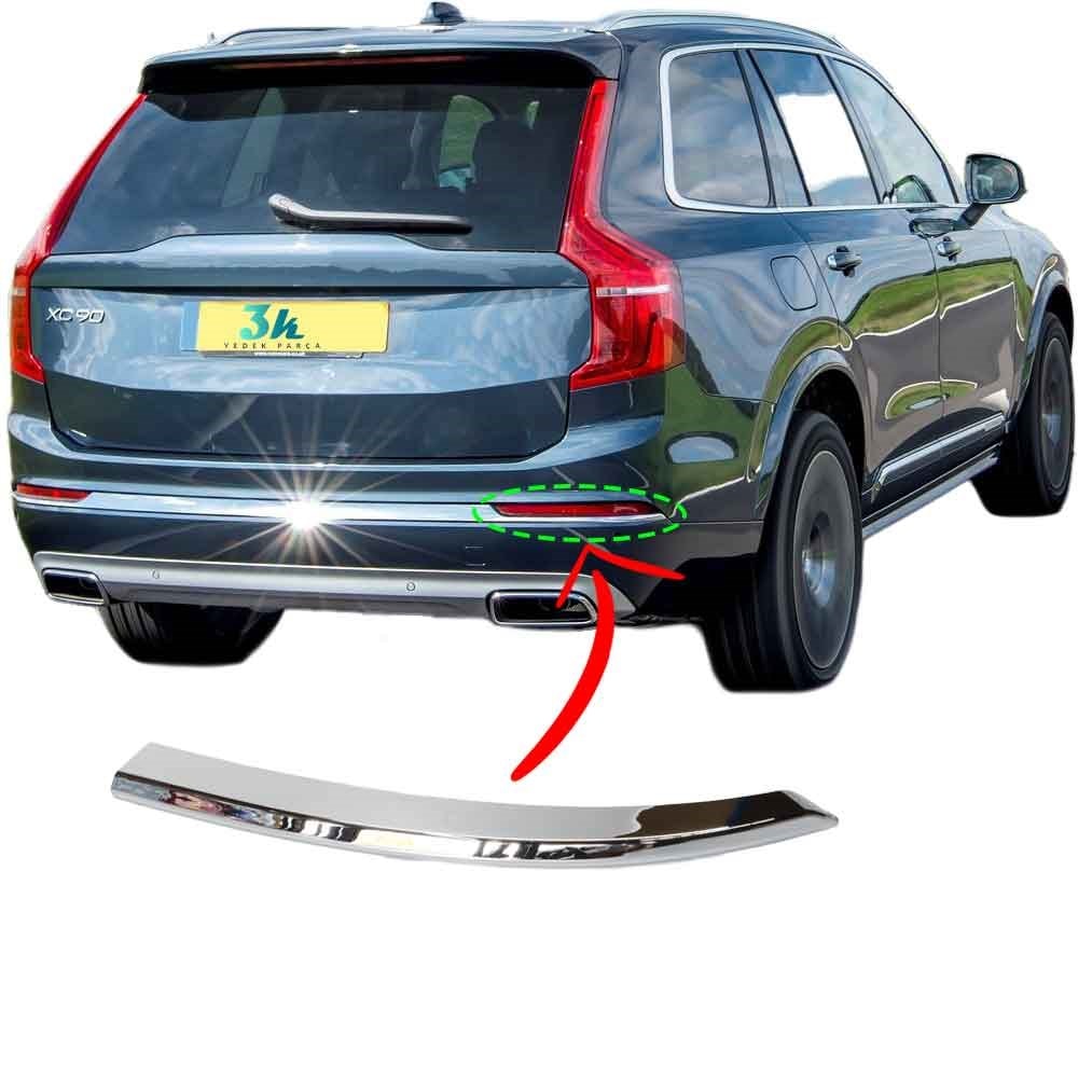 Volvo Xc90 Arka Tampon Reflektör Krom Nikelaj Çıtası 2020-2024 Sağ
