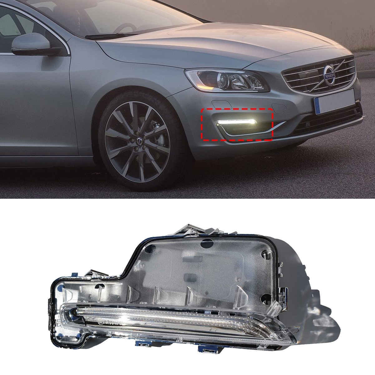 Volvo S60 V60 Gündüz Ledi Sis Farı Sağ 2014 2015 2016 2017 2018