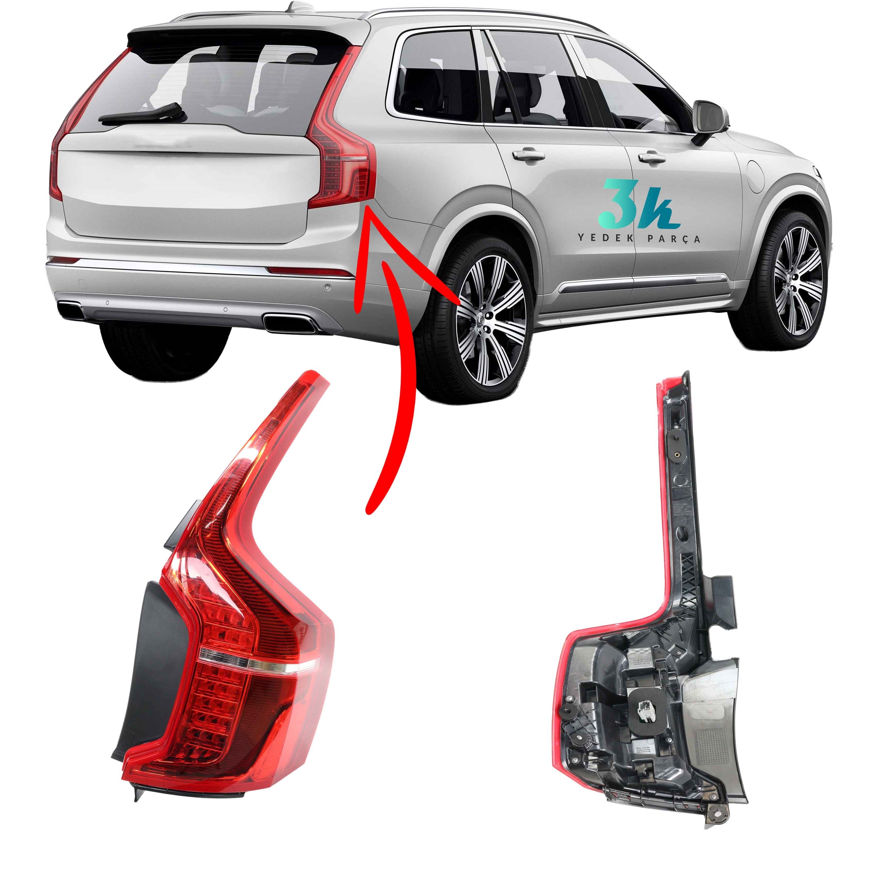 Volvo Xc90 Sağ Stop Lambası Full Led 2015 2024