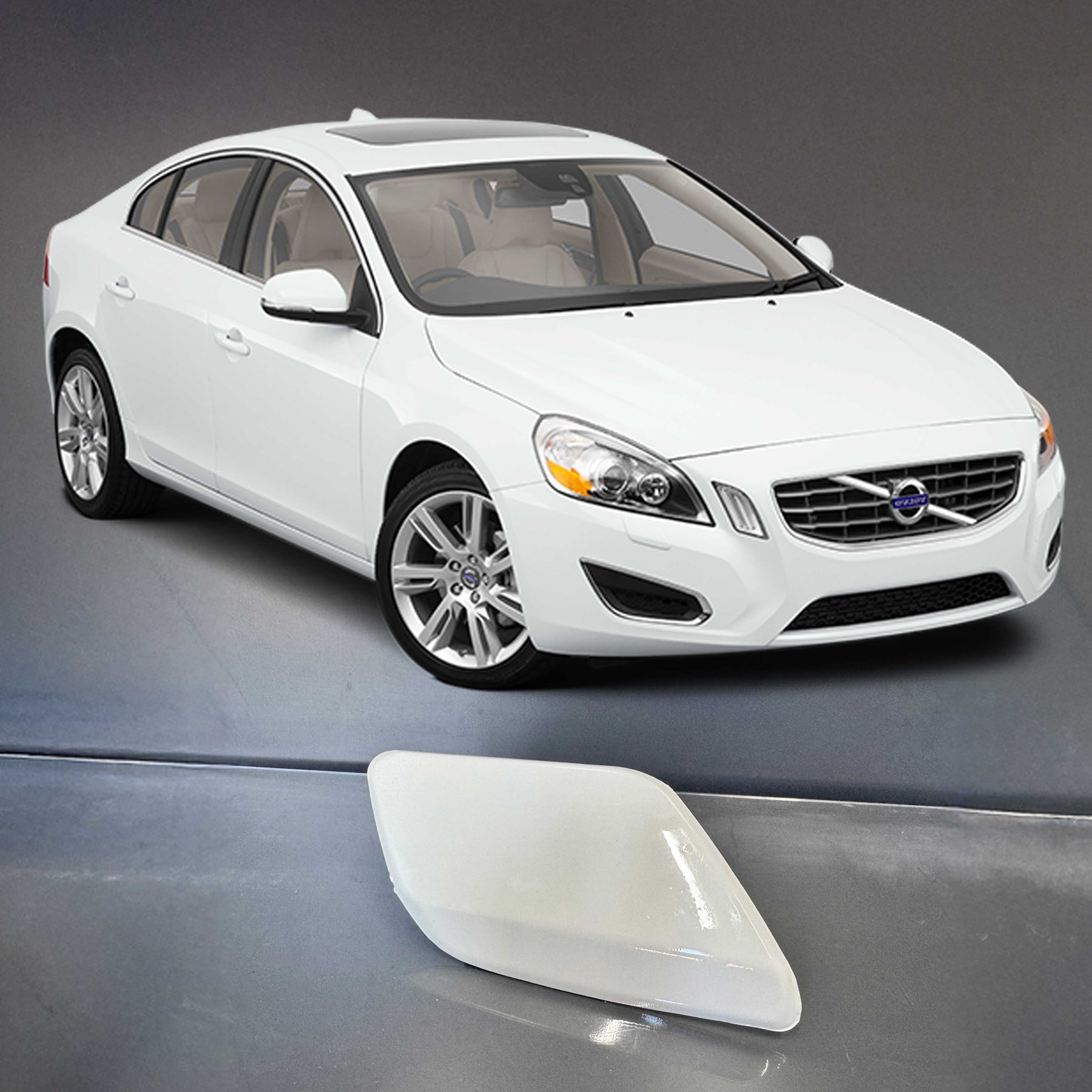 Volvo S60 V60 Sağ Far Yıkama Kapağı Beyaz 2011 2012 2013