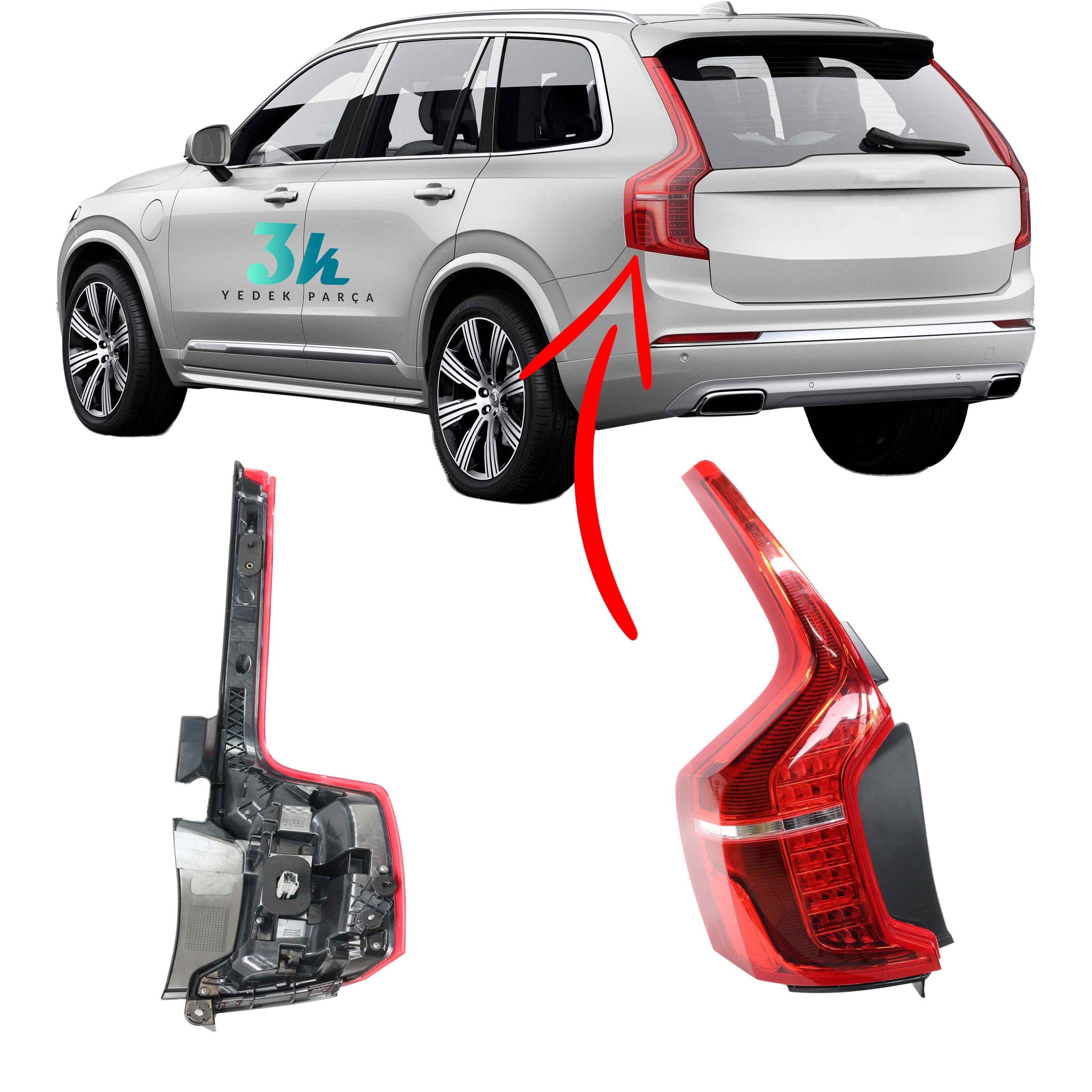 Volvo Xc90 Sol Stop Lambası Full Led 2015 2024
