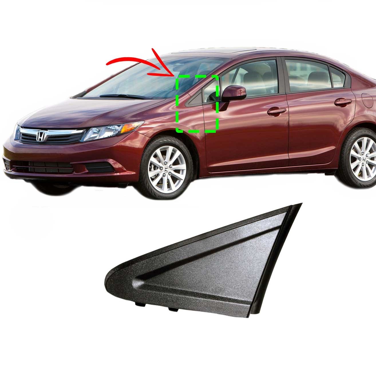 Honda Civic Fb7 Sıfır Sol Ayna Uç Köşe Bakaliti Plsatiği 2012-2016
