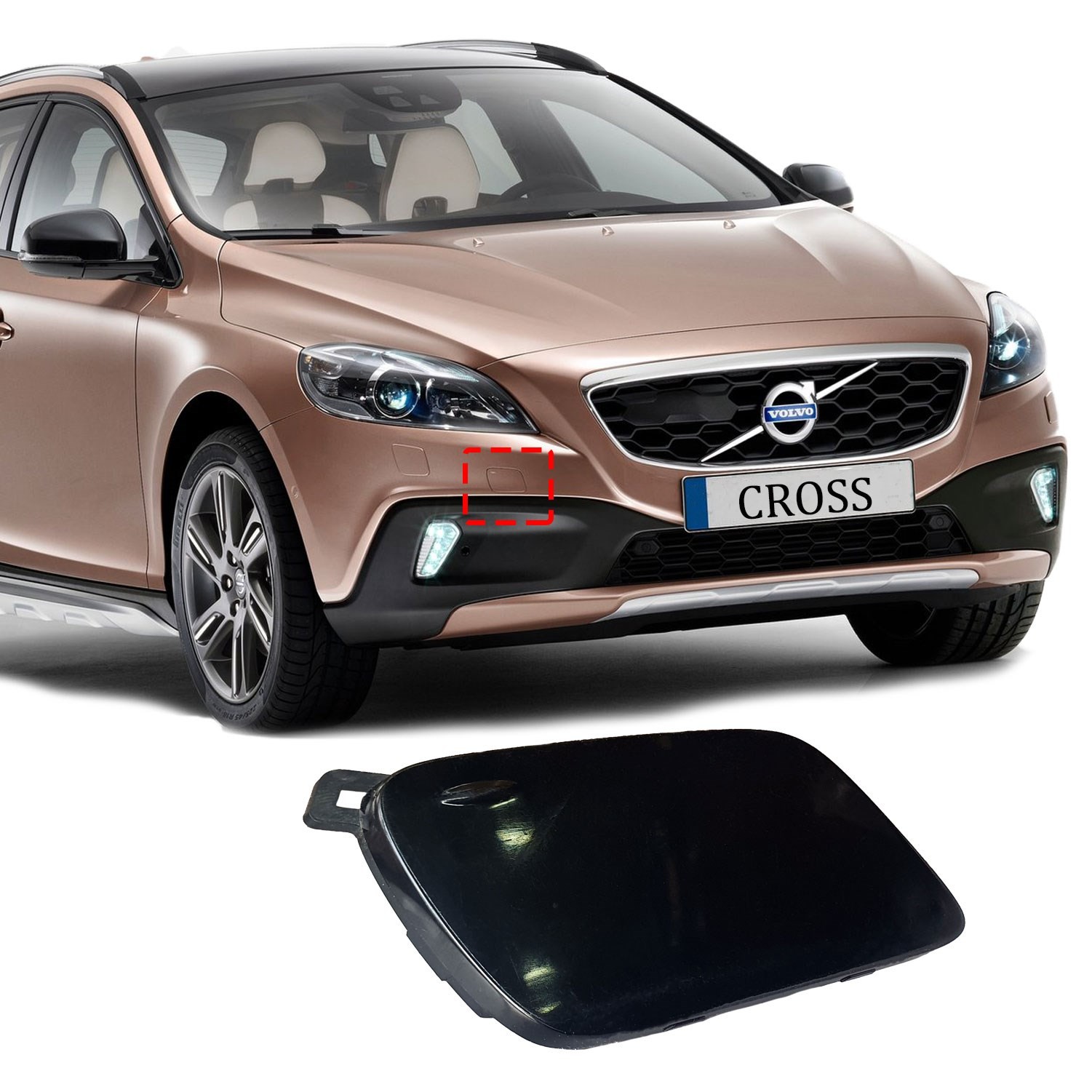 Volvo V40 Cross Country Ön Tampon Çeki Demir Kapağı