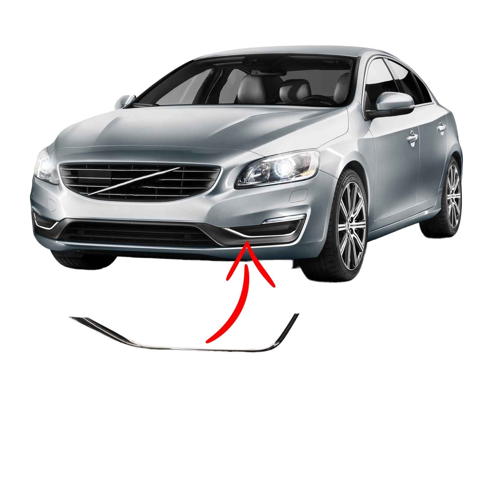 Volvo S60 V60 Ön Tampon Sis Kapağı Krom Çıtası 2014 2018 Sol