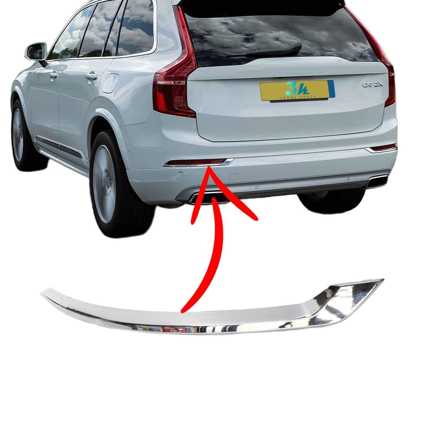 Volvo Xc90 Arka Tampon Reflektör Krom Nikelaj Çıtası 2016-2019 Sol