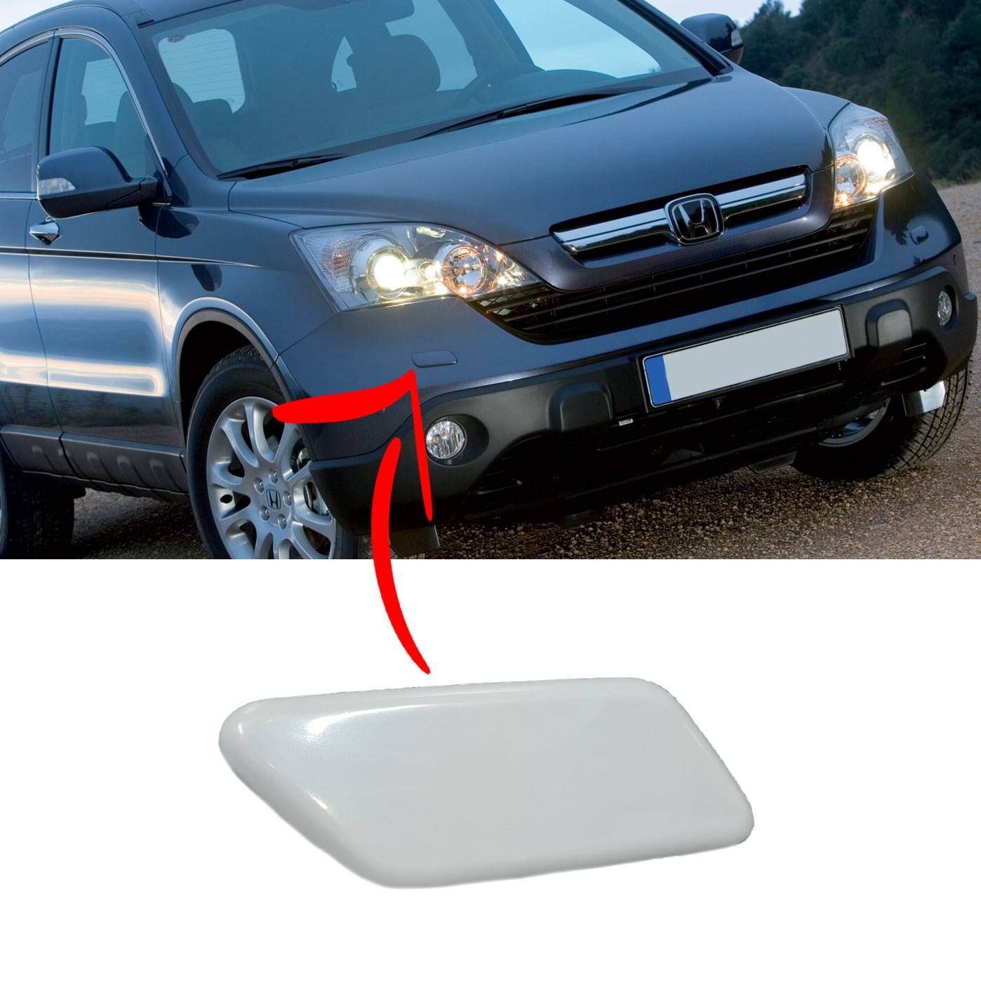 Honda Crv Ön Tampon Sağ Far Yıkama Fıskiye Kapağı 2007 2008 2009 2010