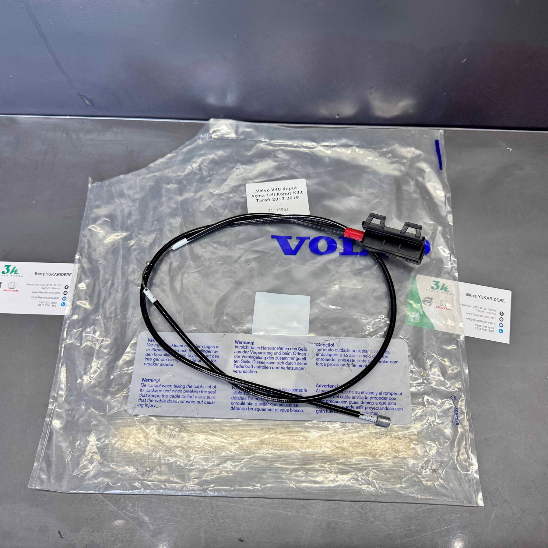 Volvo V40 Kaput Kilit Teli Halatı 2013-2019 31395562