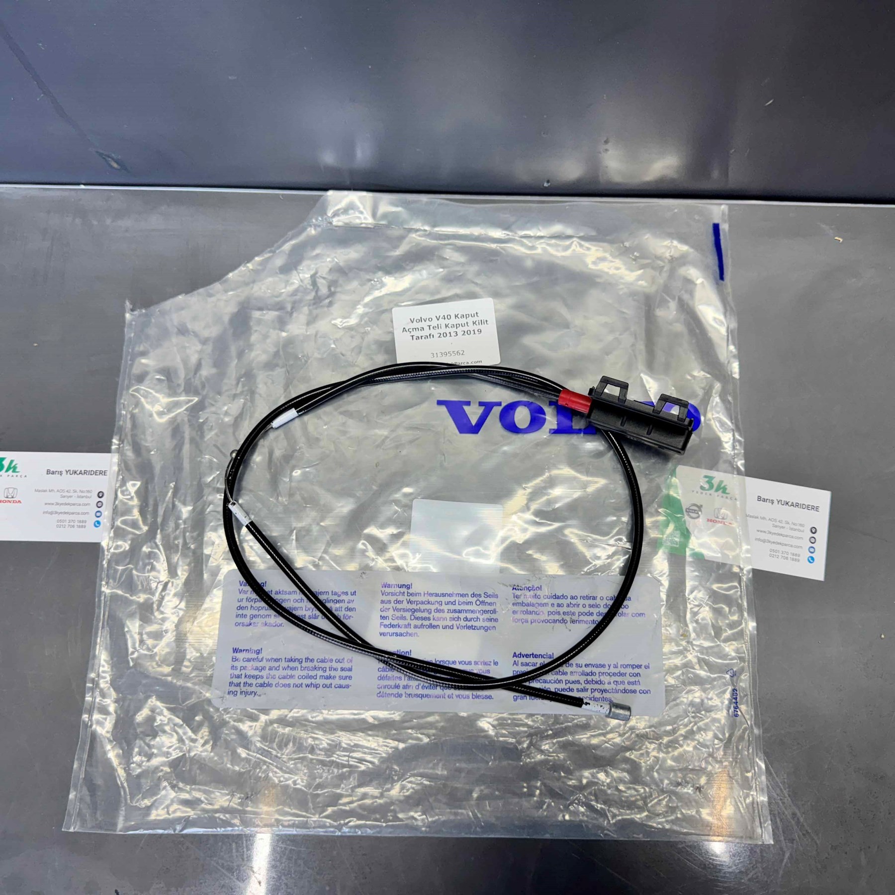 Volvo V40 Kaput Kilit Teli Halatı 2013-2019 31395562