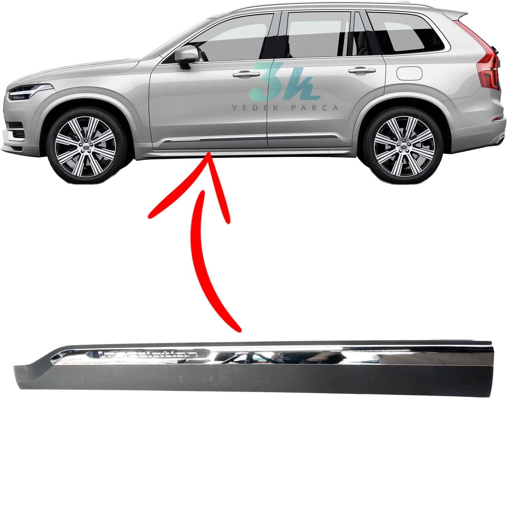 Volvo Xc90 Inscription Kapı Bandı Çıtası Nikelaj Krom 2015 2024 Sol Ön