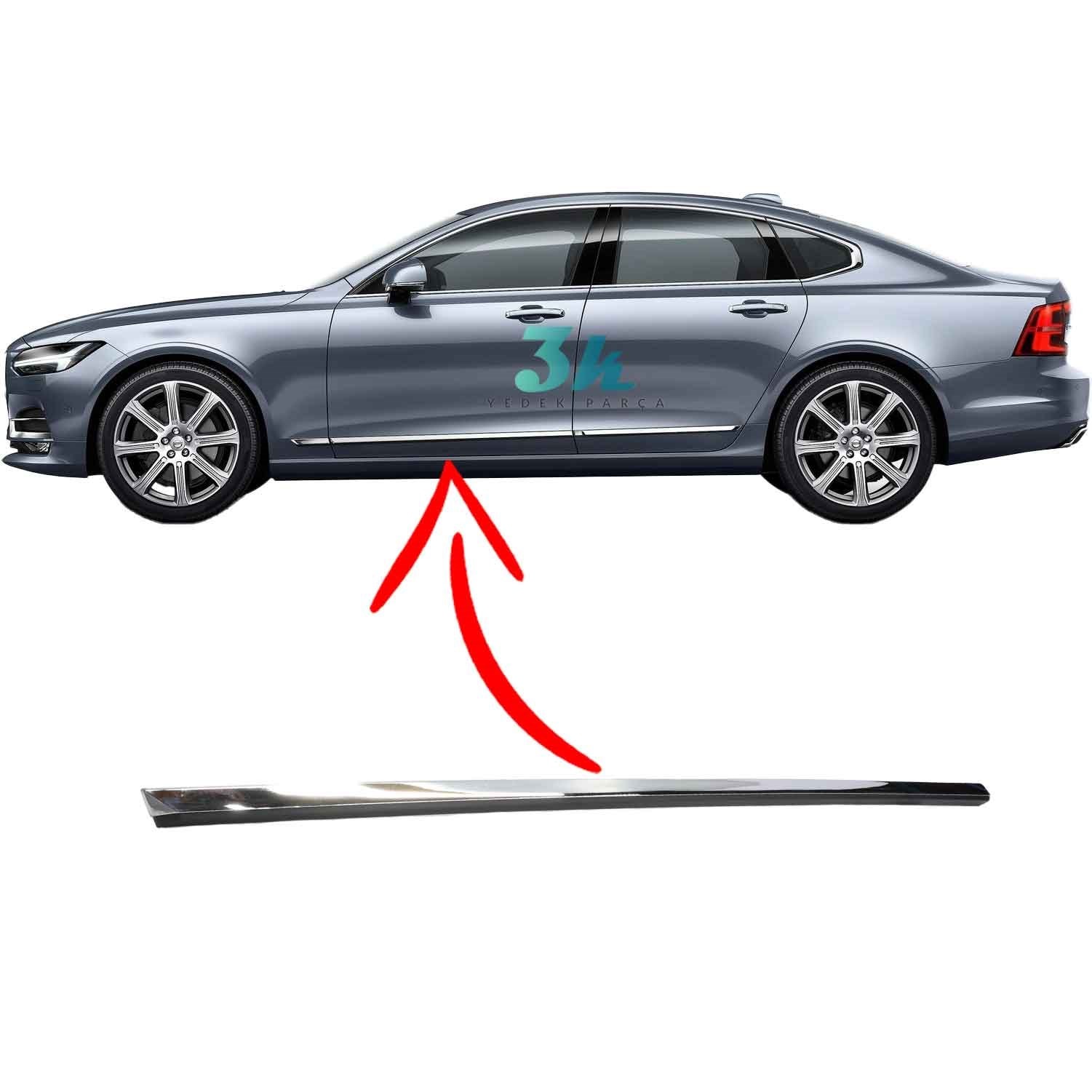 Volvo S90 V90 Kapı Çıtası Bandı Krom 2017 2024 Sol Ön
