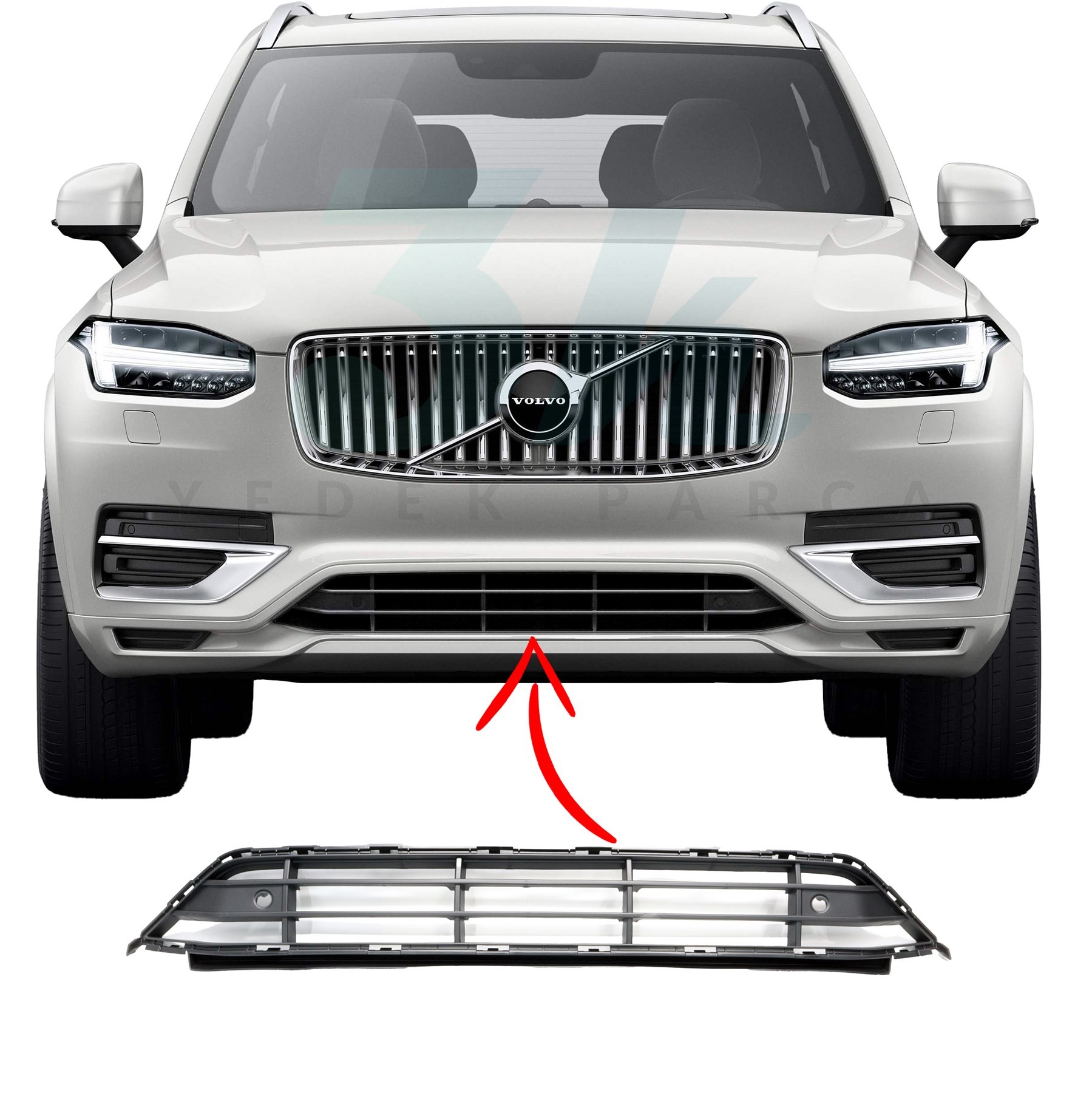 Volvo Xc90 Ön Tampon Alt Orta Izgara 2020-2024