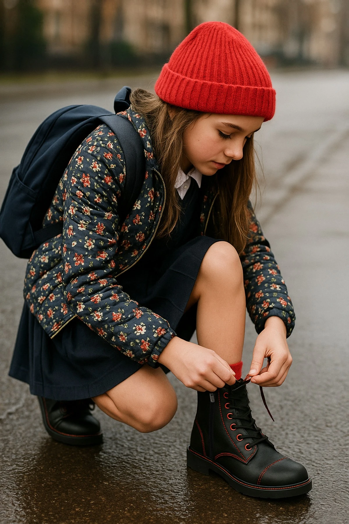 Hakiki Nubuk Deri Kadın Genç Kız Kışlık Fermuar Bağcıklı Renkli Poli Taban Bot Rahat Dayanıklı Okul