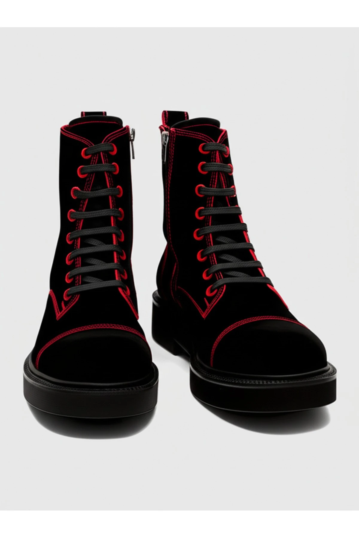 Hakiki Nubuk Deri Kadın Genç Kız Kışlık Fermuar Bağcıklı Renkli Poli Taban Bot Rahat Dayanıklı Okul