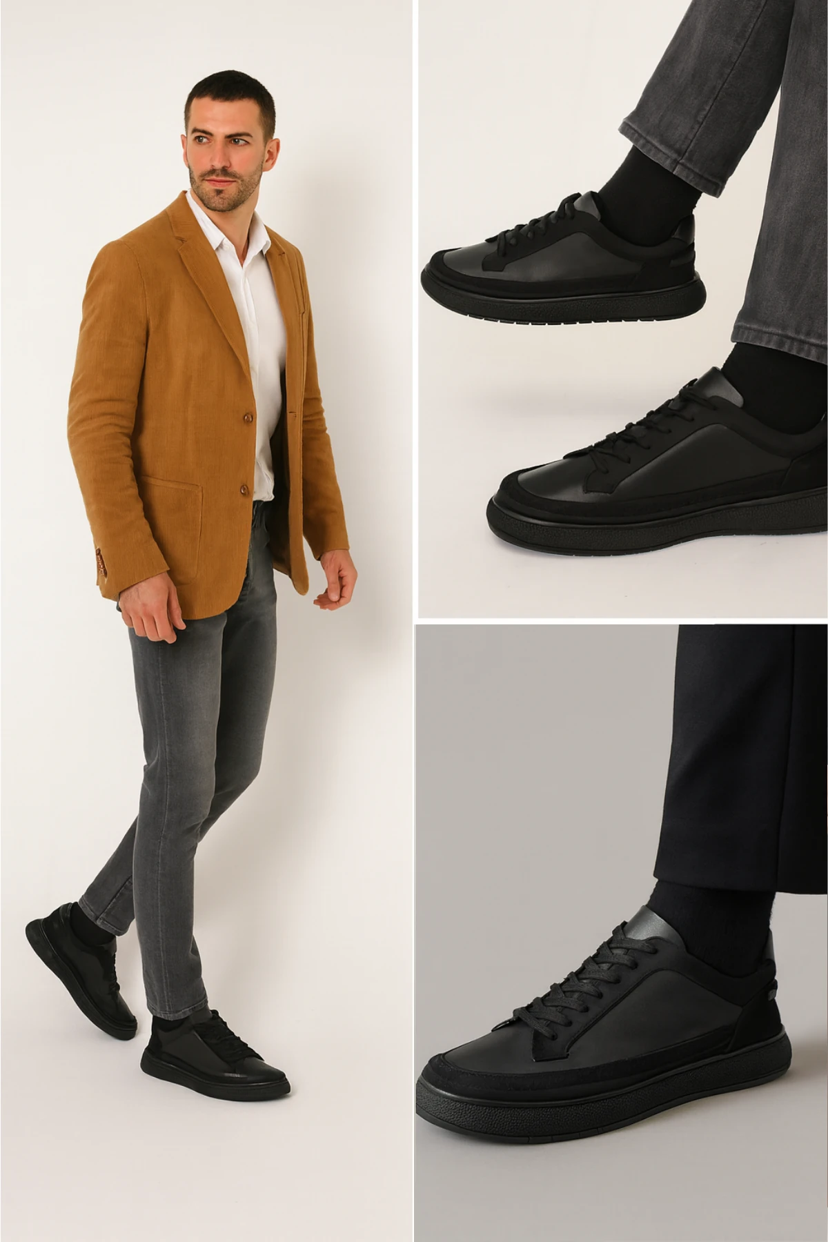 Erkek Casual Hakiki Deri Ayakkabı Rahat Taban Günlük Ofis Ortopedik Kaymaz Okul Sneakers Şık Klasik