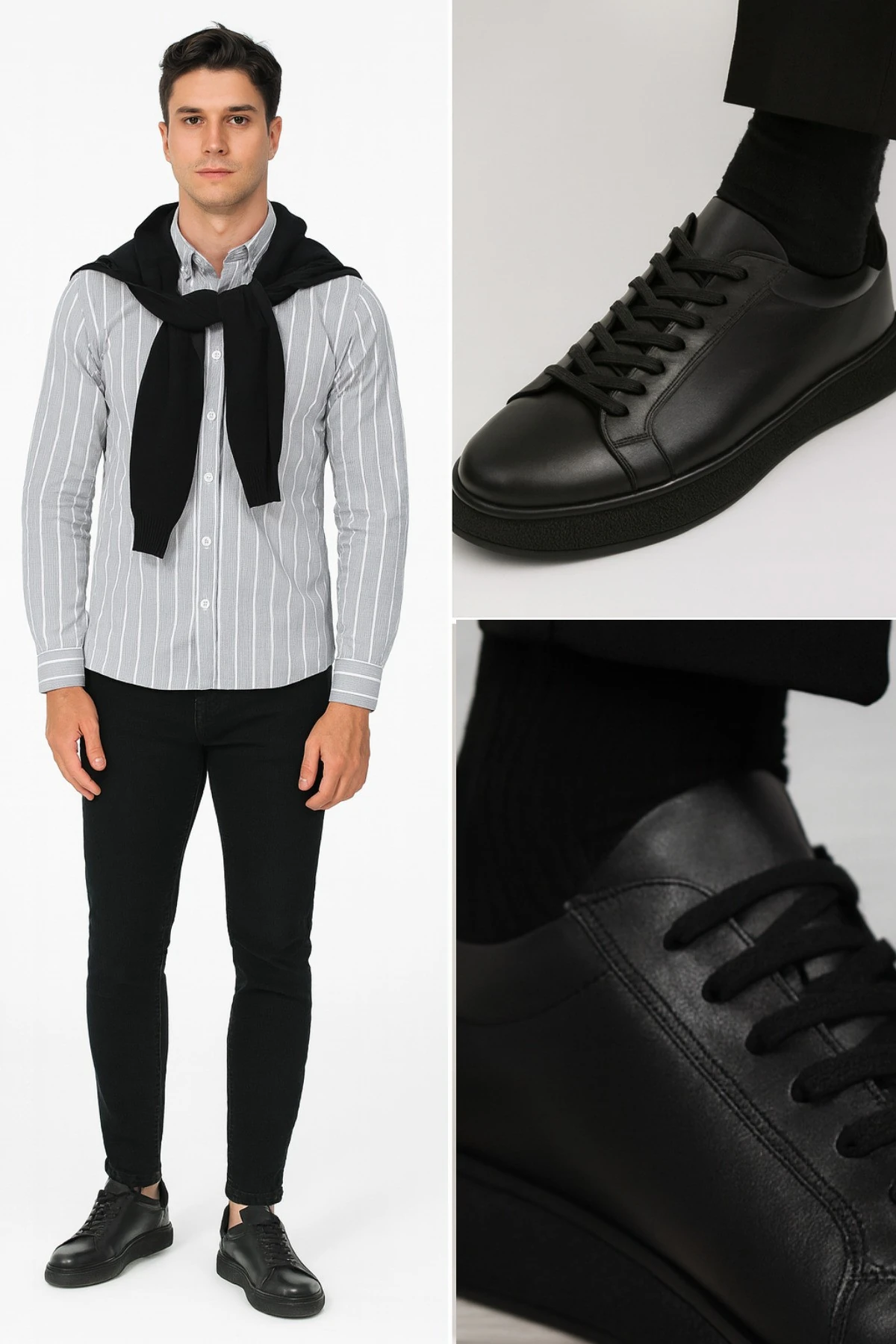 Erkek Sneakers Hakiki Deri Ayakkabı Rahat Tabanlı Günlük Ofis Ortopedik Kaymaz Okul Casual Şık