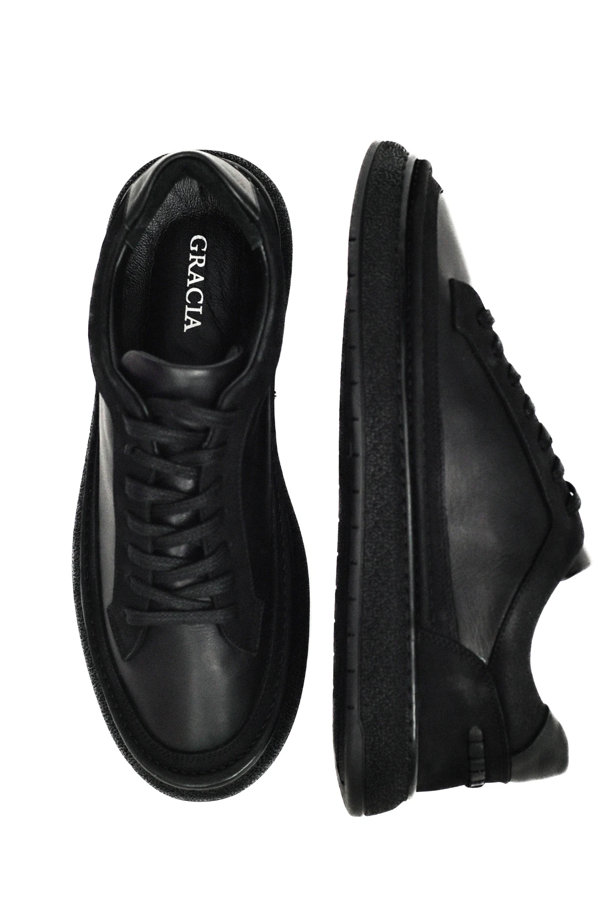 Erkek Casual Hakiki Deri Ayakkabı Rahat Taban Günlük Ofis Ortopedik Kaymaz Okul Sneakers Şık Klasik - siyah