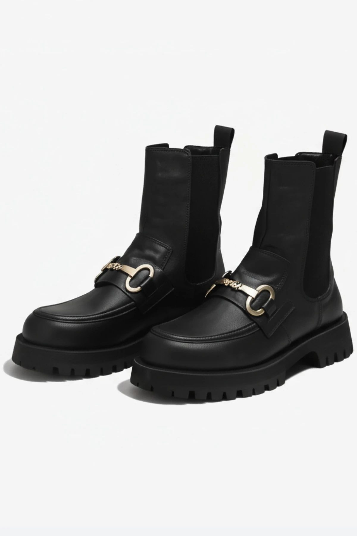 Kadın Kışlık Hakiki Deri Termo Tabanlı Fermuarlı Bağcıklı Şık ve Rahat Bot Su Geçirmez Konforlu - yarı mat siyah