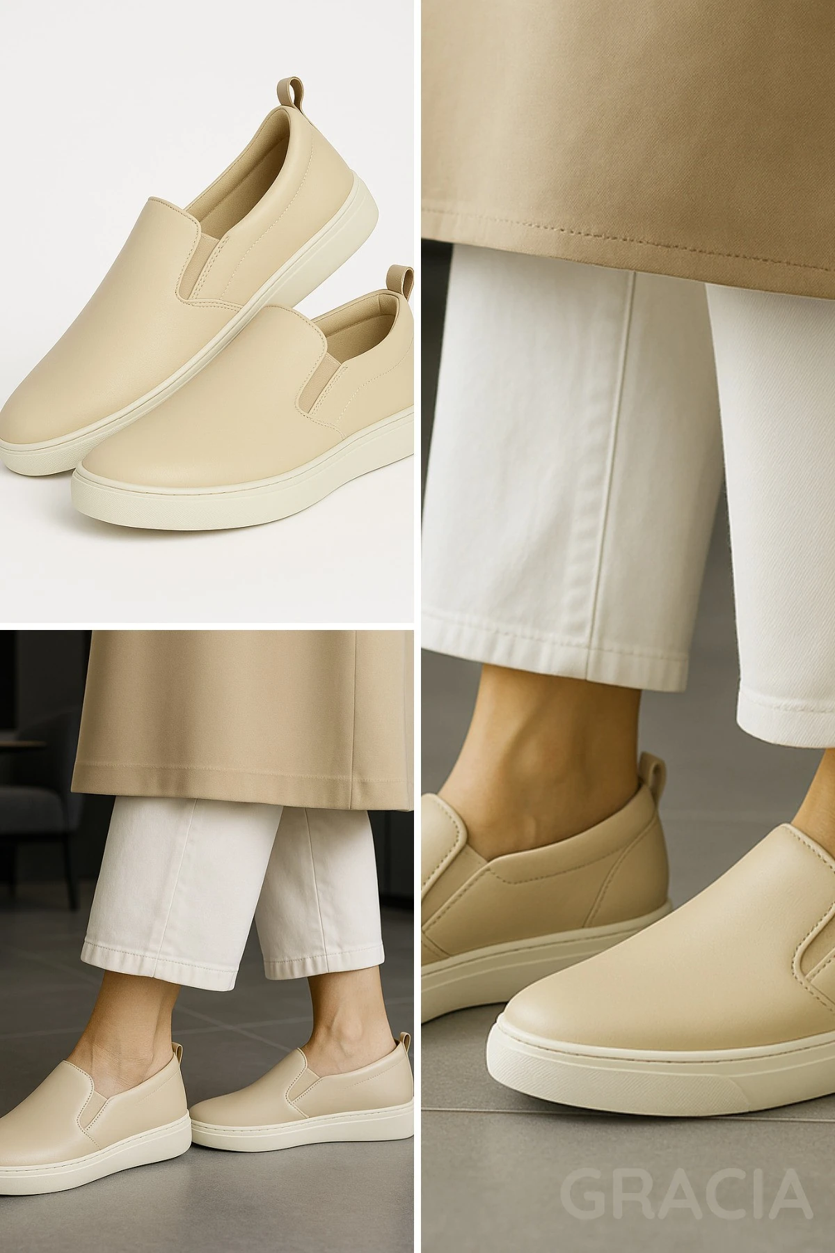 El Yapımı Hakiki Deri krem Kadın Hafif Esnek Rahat Şık yürüyüş ortapedik İş Ofis Günlük Ayakkabı