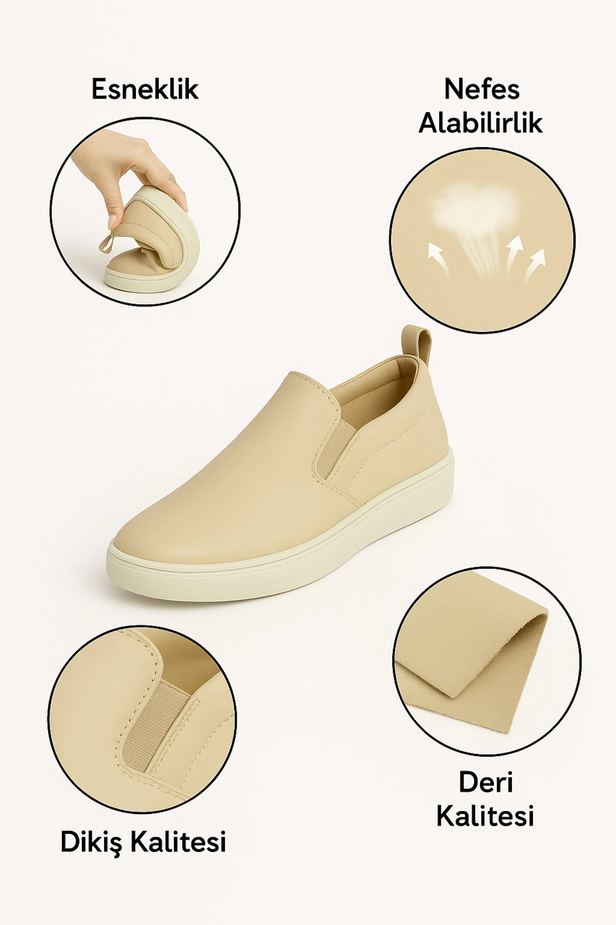 El Yapımı Hakiki Deri krem Kadın Hafif Esnek Rahat Şık yürüyüş ortapedik İş Ofis Günlük Ayakkabı