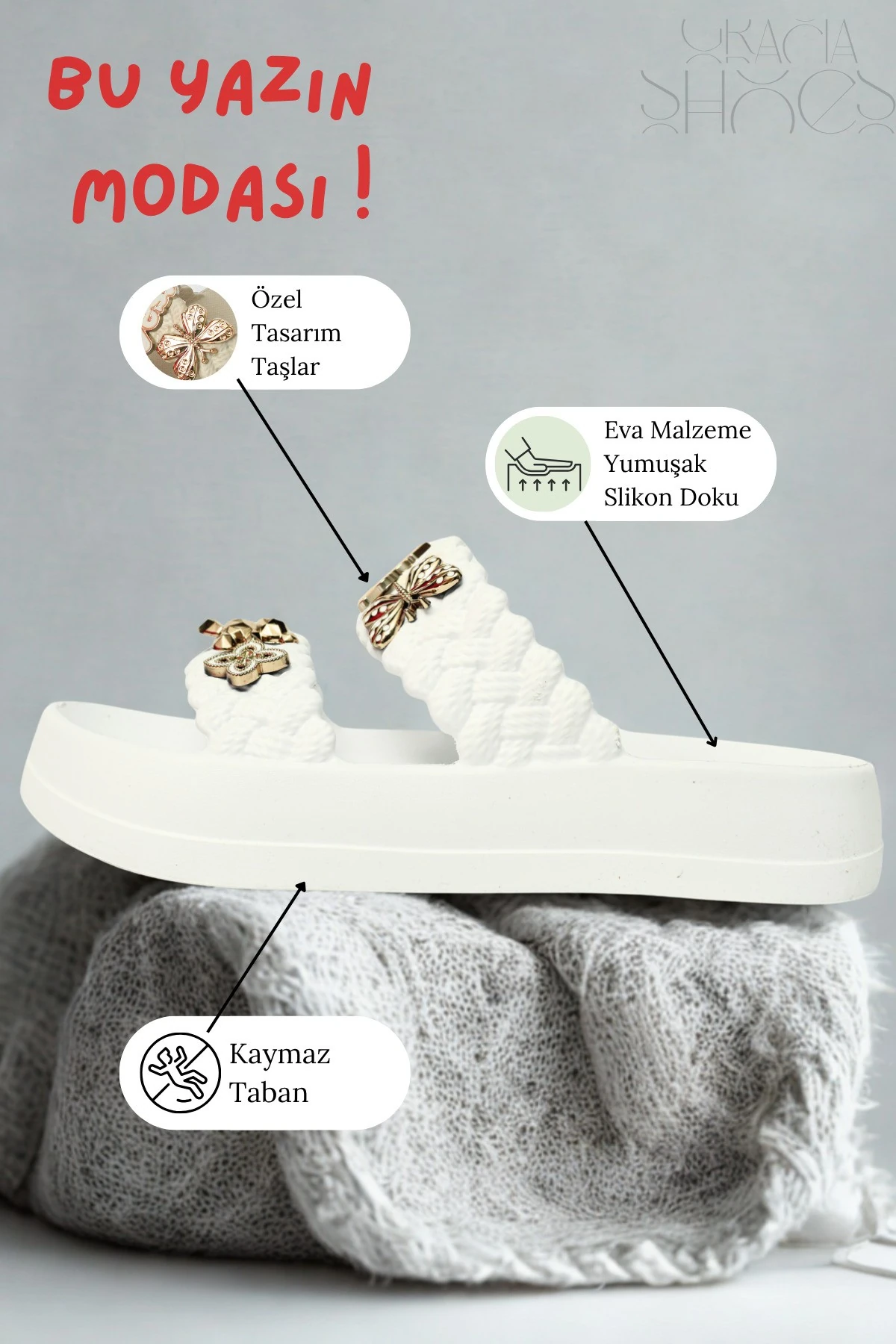 Anne Kız Çocuk Uyumlu Kombin Yazlık EVA Kalın Tabanlı Terlik – Hafif Rahat Şık Model Plaj Günlük