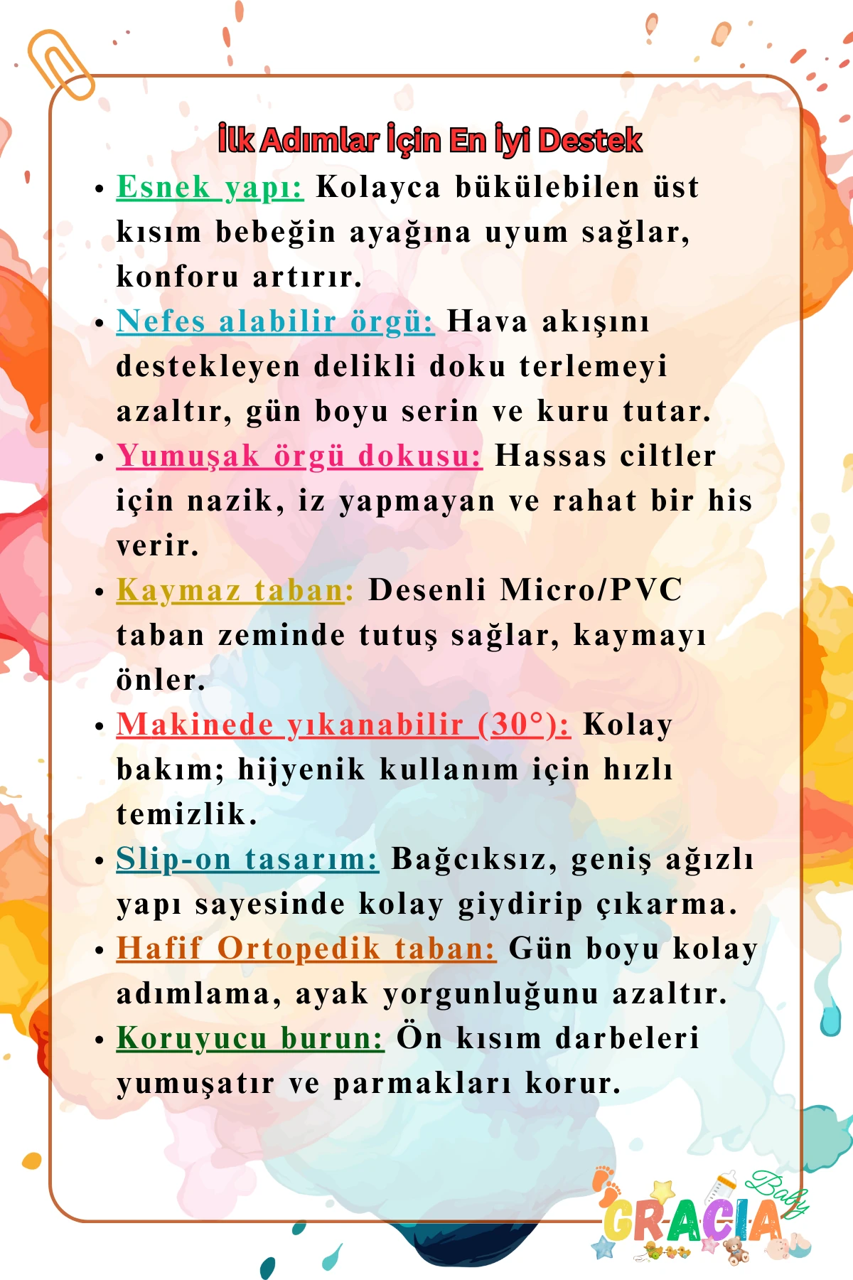 Bebek İlk Adım Örgü Ayakkabı Nefes Alabilir Kaymaz Tabanlı Ortopedik Yumuşak Renkli Patik Çocuk Kreş