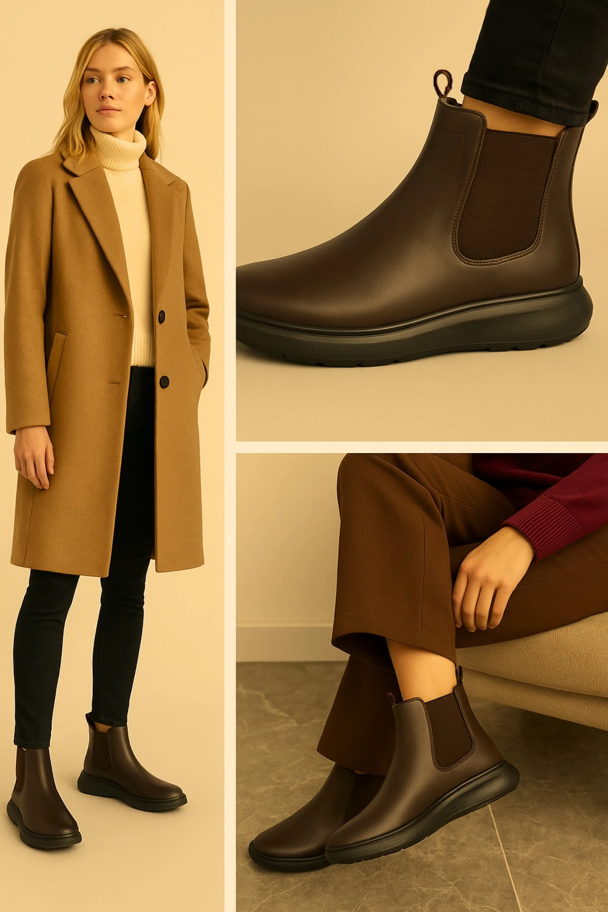 Hakiki Deri Kışlık Kadın Botları Su Geçirmez, Lastikli, Kaymaz Chelsea ve Bağcıklı Modellerle Şıklık