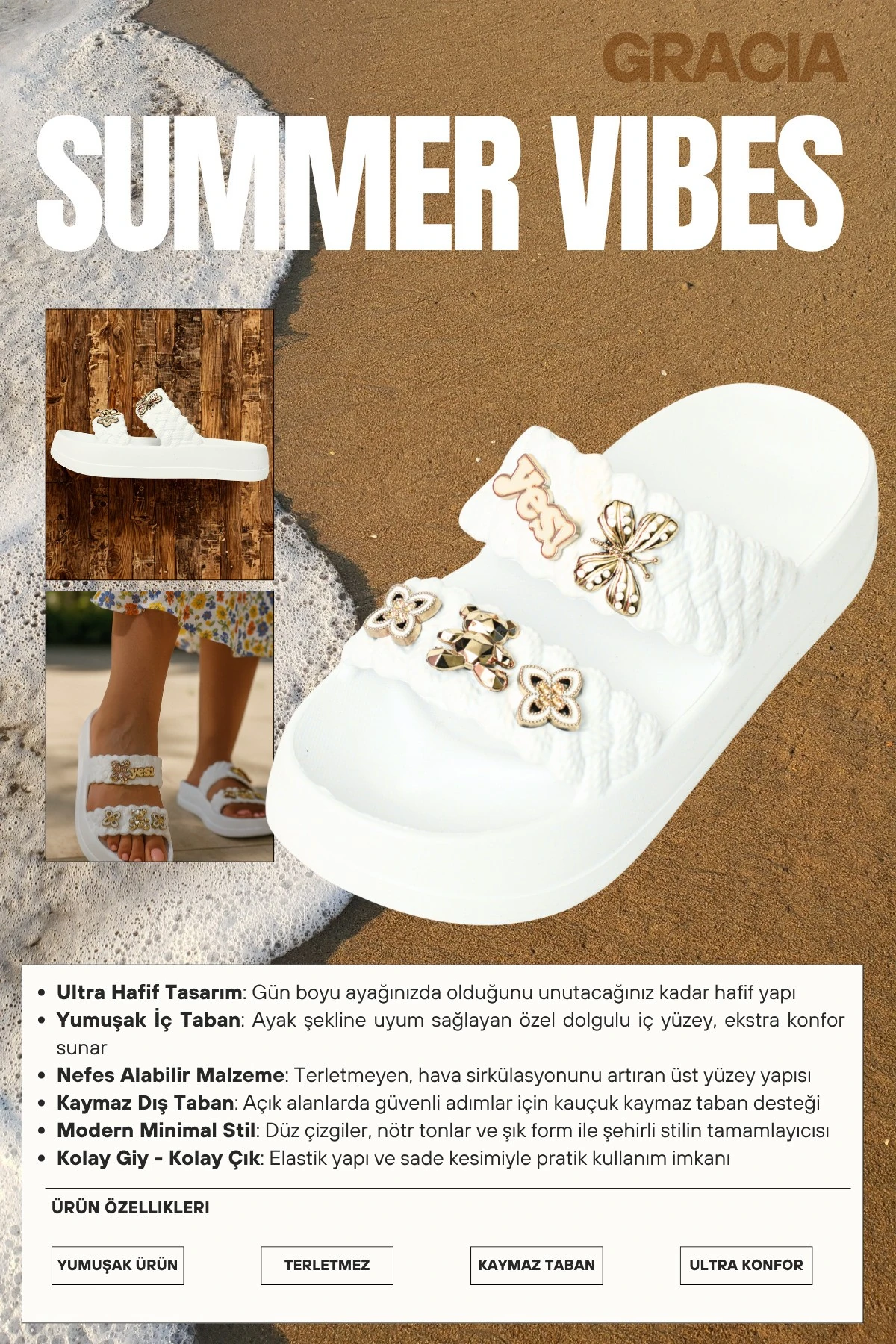 Anne Kız Çocuk Uyumlu Kombin Yazlık EVA Kalın Tabanlı Terlik – Hafif Rahat Şık Model Plaj Günlük