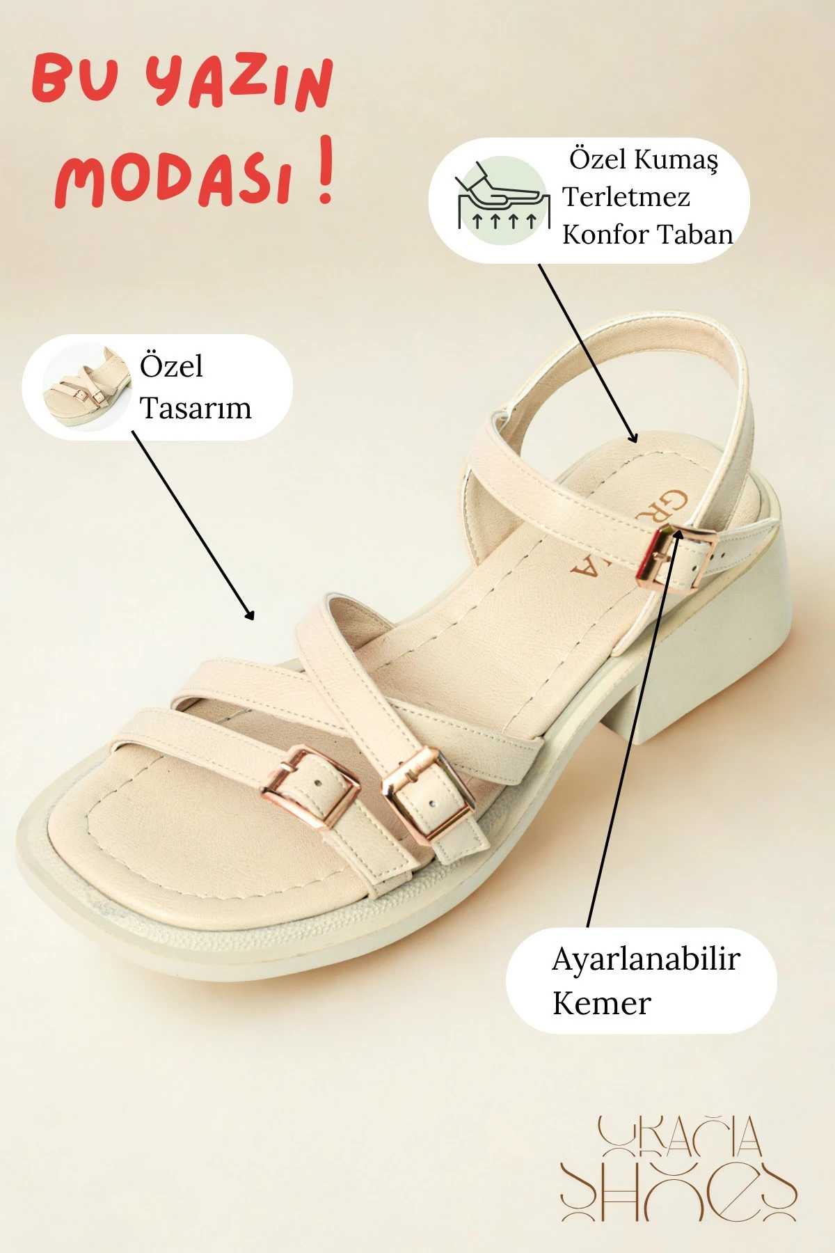 Kadın Yazlık Tokalı Sandalet düz Tabanlı Günlük Plaj Ofis Rahat Şık farklı renk ve model Ortepedik