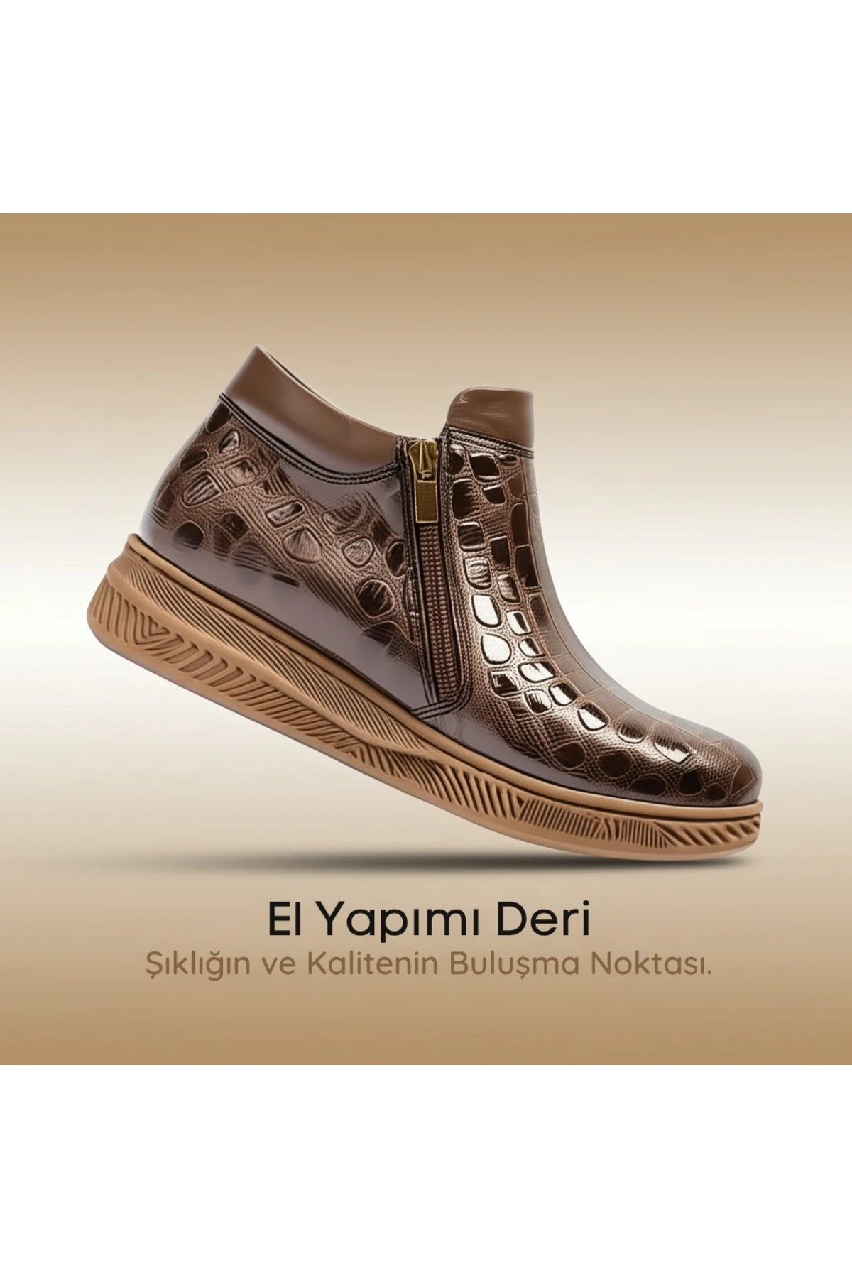 Kadın Kışlık ve Mevsimlik Bot Hakiki Deri Ortapedik Esnek Kaymaz Tabanlı Rahat Giyilebilir Ayakkabı - kahverengi