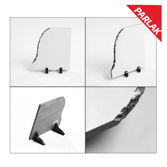 Etkileyici Anılar İçin: 20x20 cm Büyük Boy Kare Doğal Kaya Fotoğraf Plaketi