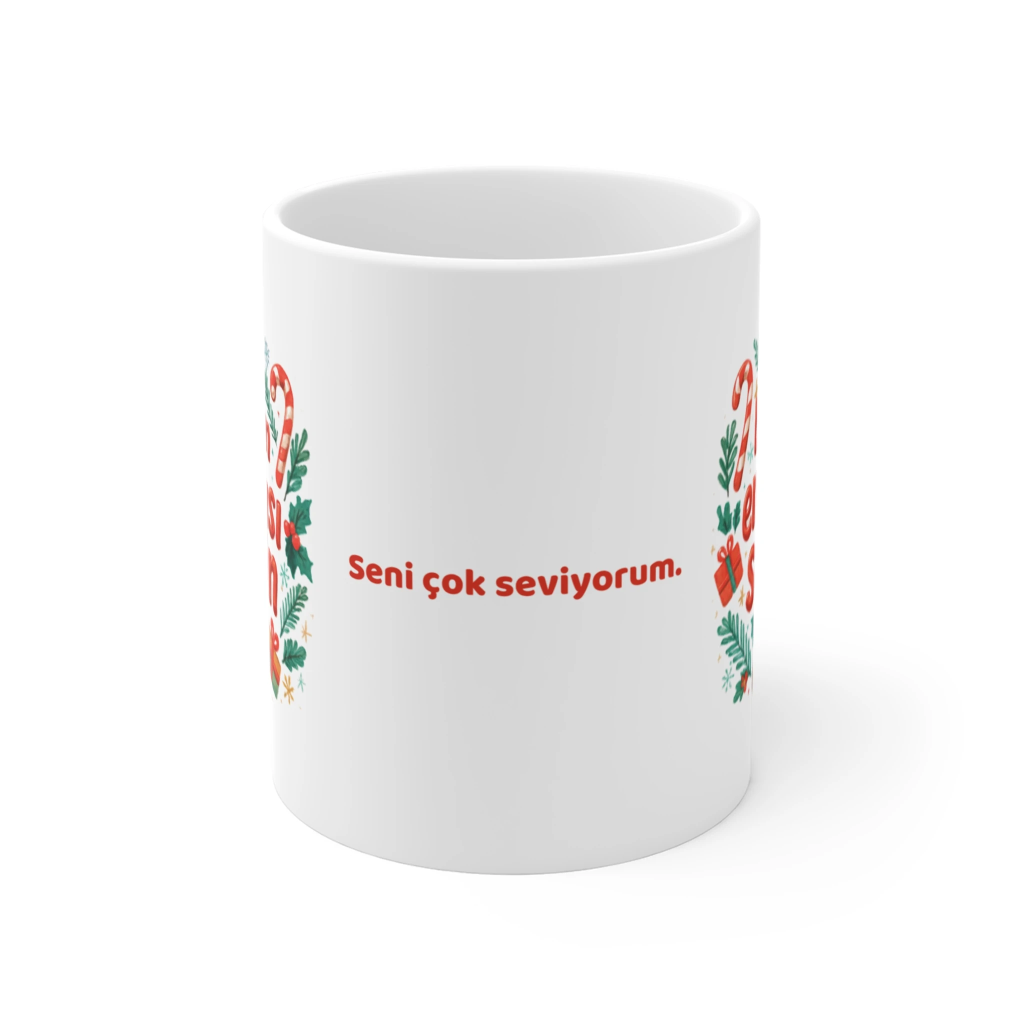 Bu Yılın En Tatlısı Sensin Kupa | Sevgiliye Yılbaşı Hediyesi | Kişiye Özel Yeni Yıl Şeker Temalı Kupa Bardak