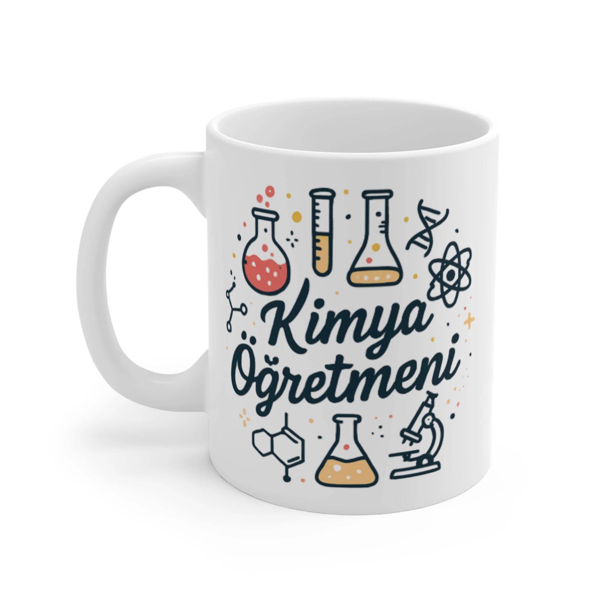 Kimya Öğretmenine Özel Kişiselleştirilebilir Kupa | Öğretmenler Günü Laboratuvar Temalı Hediye