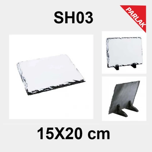 Kişiye Özel Fotoğraf Baskılı 15x20 cm Dikdörtgen Doğal Kaya Taş Plaket