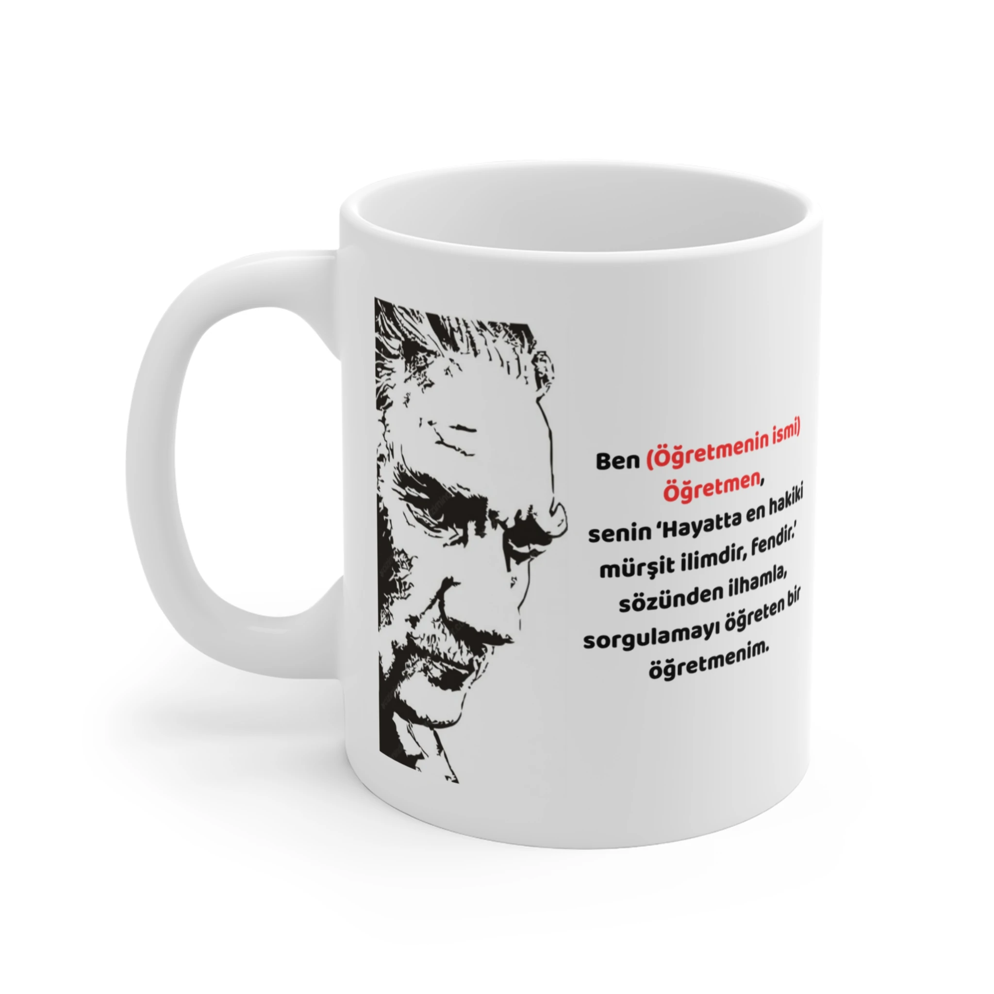 Keskin Hatlı Atatürk Profili Sorgulayan Öğretmen Kupası (İsim Kişiselleştirme)