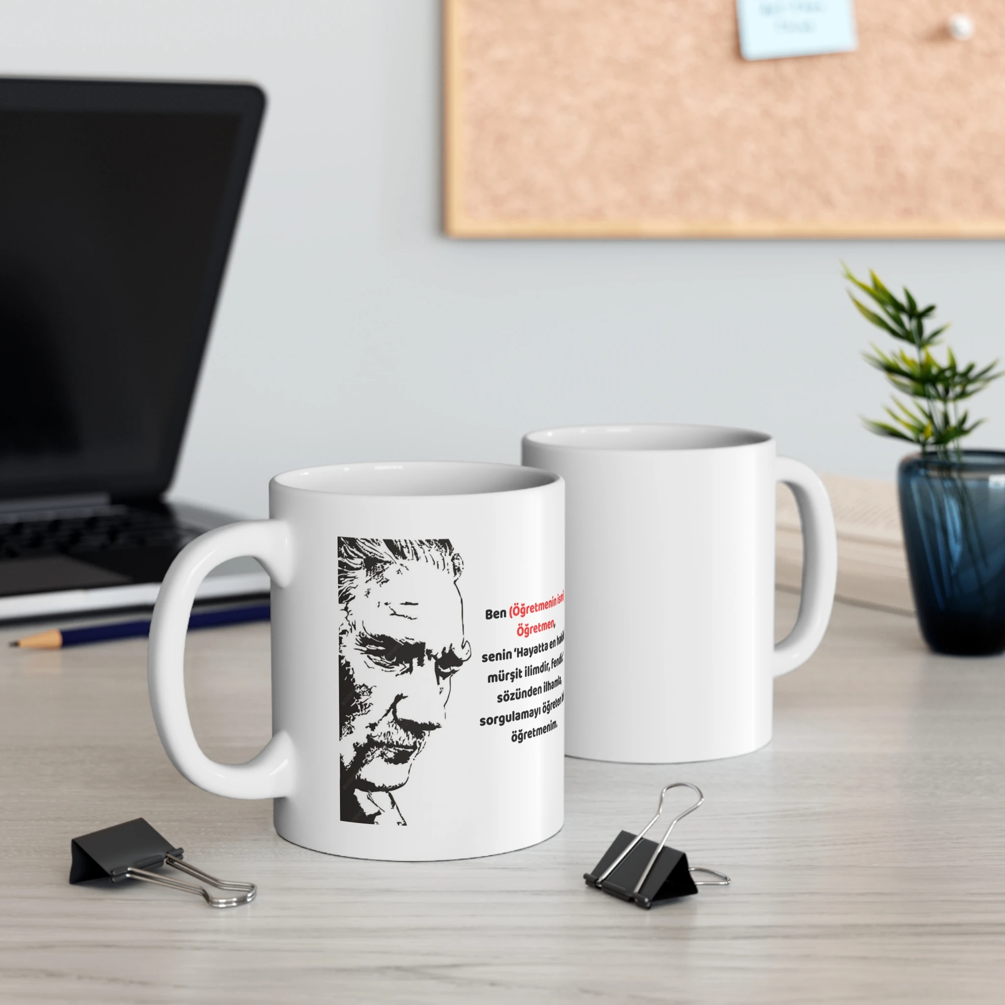 Keskin Hatlı Atatürk Profili Sorgulayan Öğretmen Kupası (İsim Kişiselleştirme)