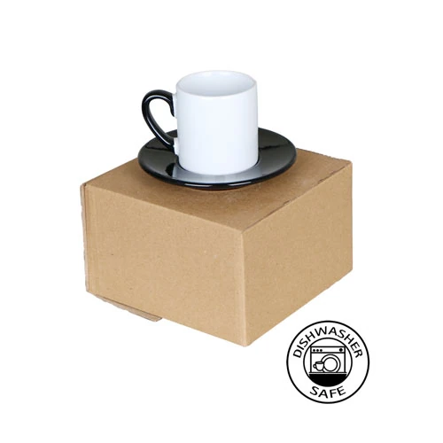 Kişiye Özel Siyah Porselen Türk Kahvesi Fincanı (Kraft Hediye Kutulu)