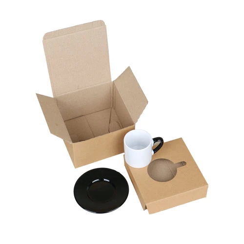 Kişiye Özel Siyah Porselen Türk Kahvesi Fincanı (Kraft Hediye Kutulu)