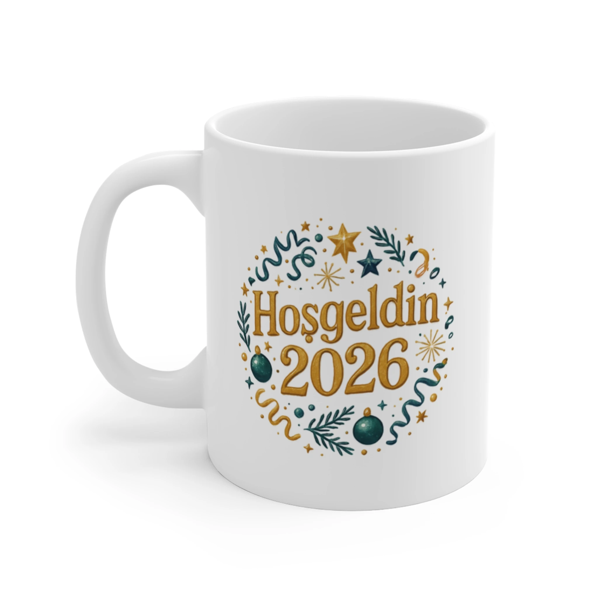 Hoşgeldin 2026 Yılbaşı Konseptli Yeni Yıl Kupası | İsme Özel Seramik Mug Hediye Fikirleri
