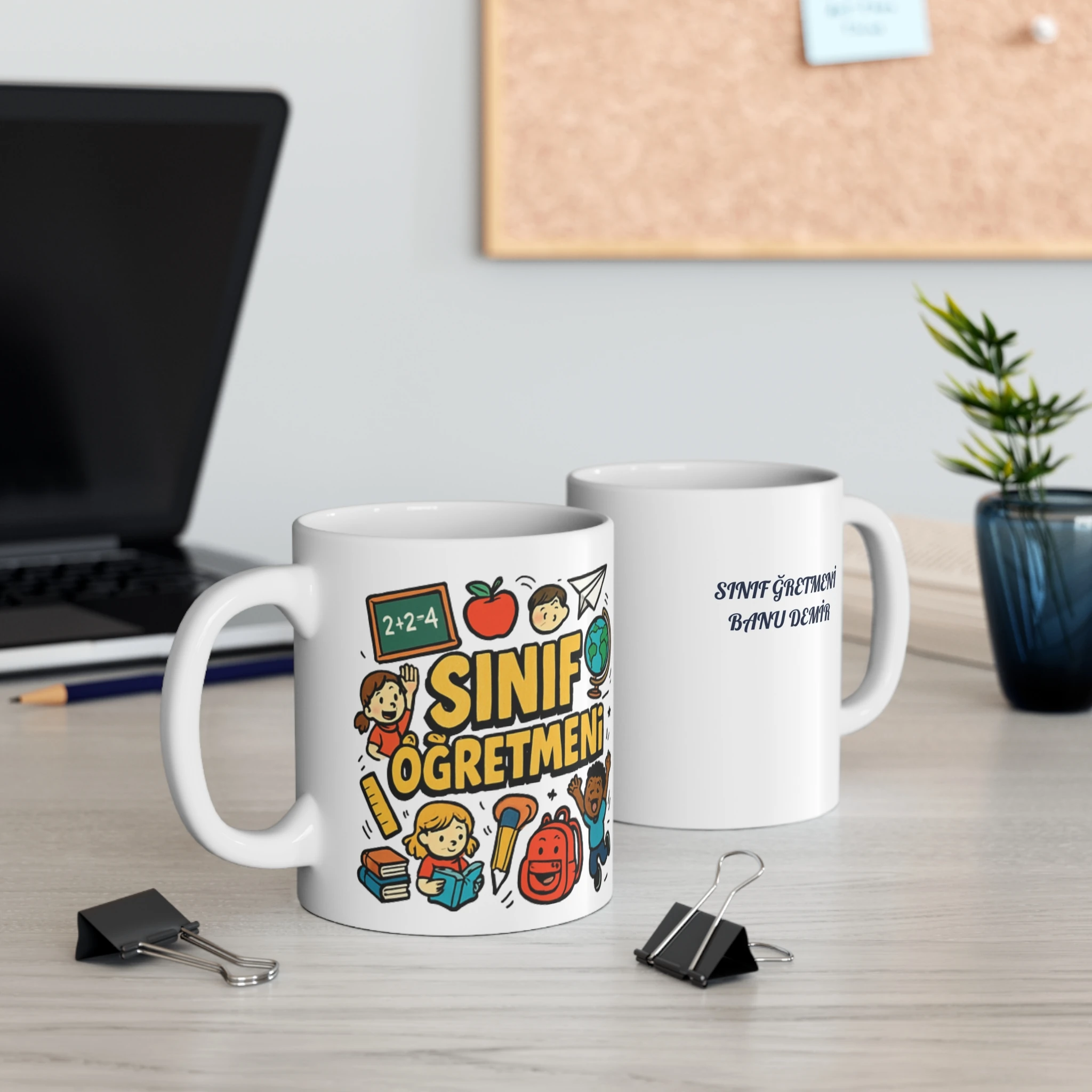 Edebiyat Öğretmenine Özel Kişiselleştirilebilir Kupa | Öğretmenler Günü Kalem ve Kitap Temalı Hediye