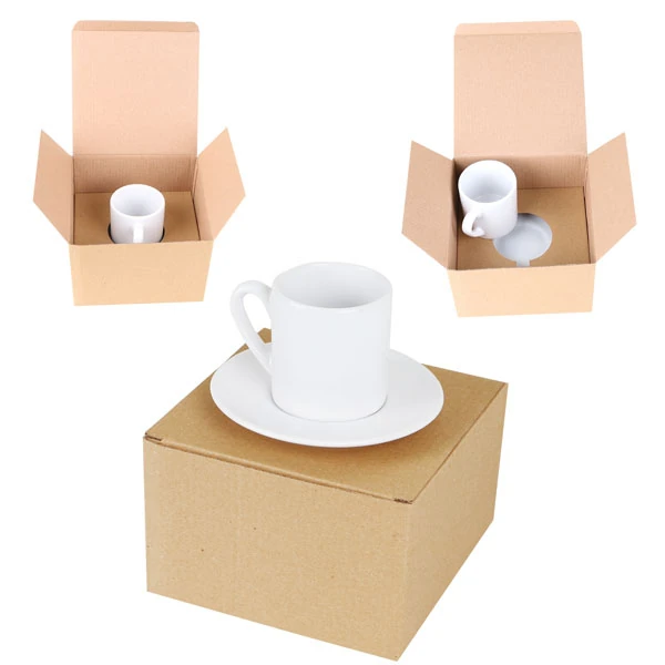 Kişiye Özel Klasik Beyaz Porselen Türk Kahvesi Fincanı (Kraft Kutulu)