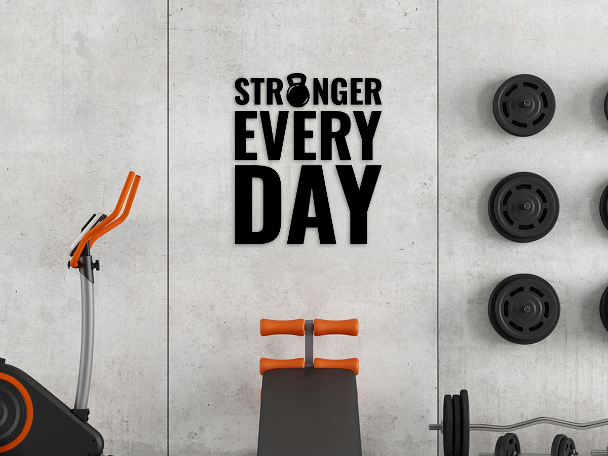 "Stronger Every Day" Duvar Dekoru 60 x 50 cm