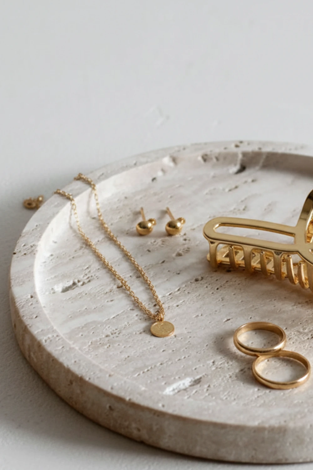 Traverten Yuvarlak Tepsi - Traverten