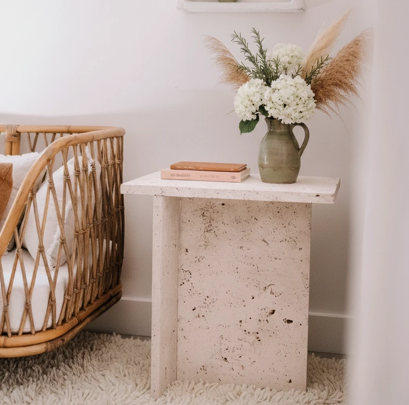 Bej Traverten Yan Sehpa