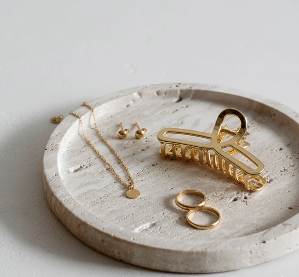 Traverten Yuvarlak Tepsi