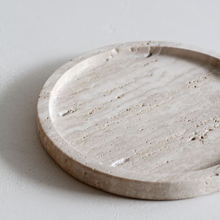 Traverten Yuvarlak Tepsi - Traverten