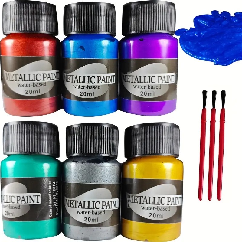 Metalik Akrilik Boya 20ml 6 Renk 